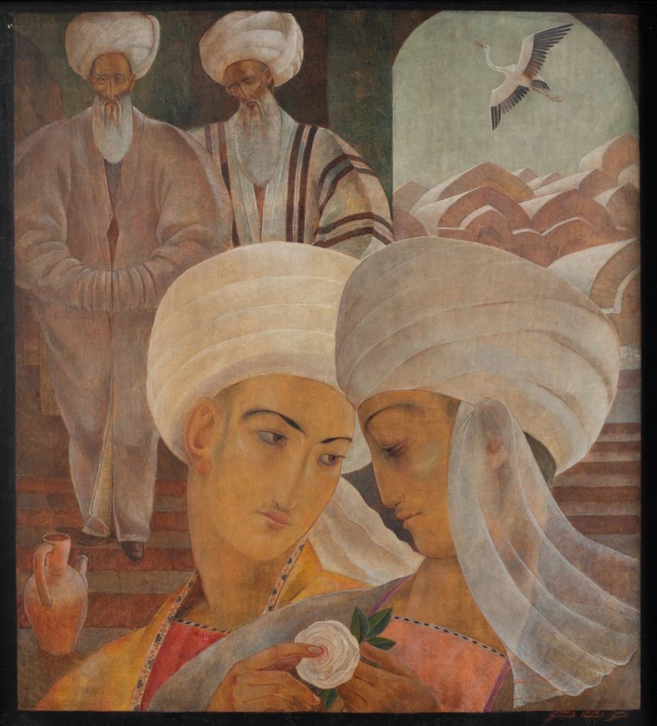 Usto Mumin, “Love, Friendship, Eternity”, tempera on wood, 1928